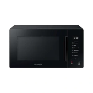 Свободностояща микровълнова фурна Samsung MG23T5018AK/ET в черен стъклен дизайн.