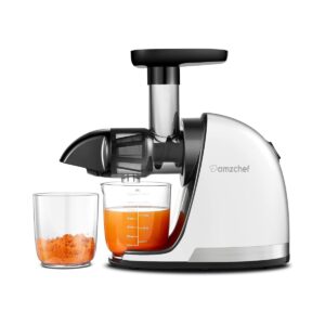 Хоризонтална бавнооборотна сокоизстисквачка Amzchef ZM1501 в сив цвят за студено пресоване от Rebox.bg
